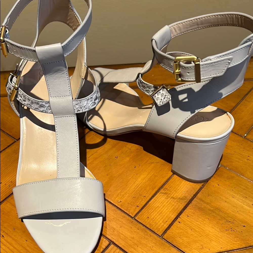 LOGO by Lori Goldstein Gray Heeled Sandals